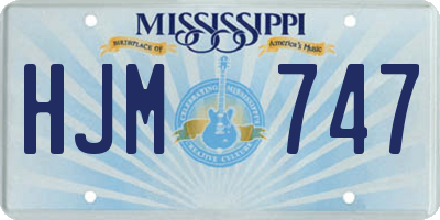 MS license plate HJM747