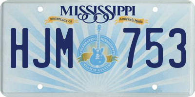MS license plate HJM753
