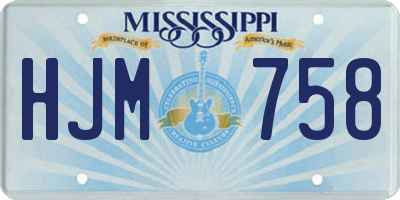 MS license plate HJM758