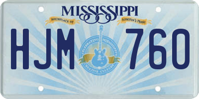 MS license plate HJM760