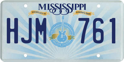 MS license plate HJM761