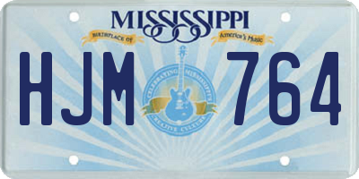 MS license plate HJM764