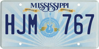 MS license plate HJM767