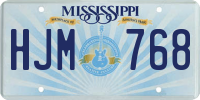 MS license plate HJM768