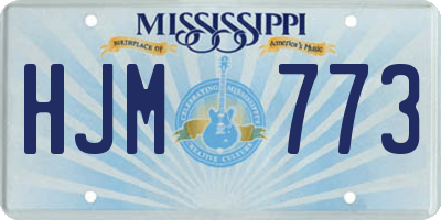 MS license plate HJM773