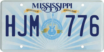 MS license plate HJM776