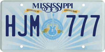 MS license plate HJM777