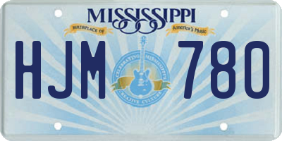 MS license plate HJM780