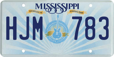 MS license plate HJM783