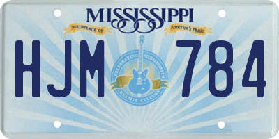 MS license plate HJM784