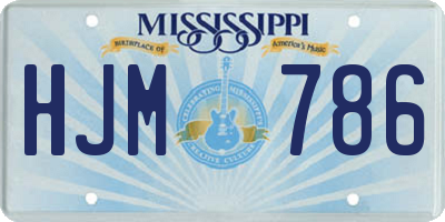 MS license plate HJM786