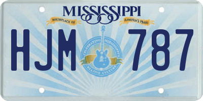 MS license plate HJM787