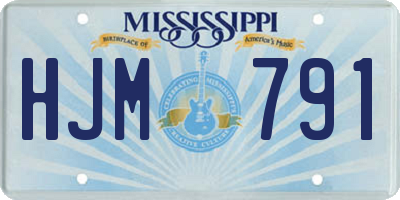 MS license plate HJM791