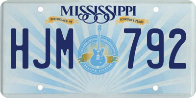 MS license plate HJM792