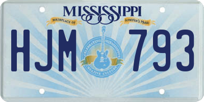 MS license plate HJM793