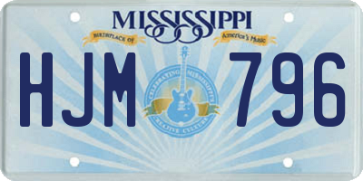 MS license plate HJM796