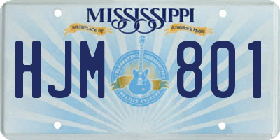 MS license plate HJM801