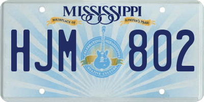 MS license plate HJM802