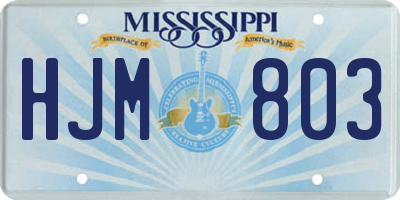 MS license plate HJM803
