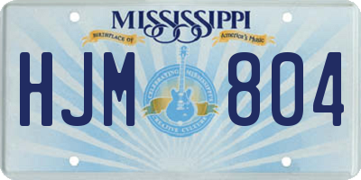 MS license plate HJM804