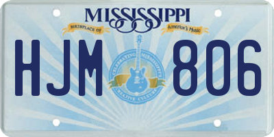 MS license plate HJM806