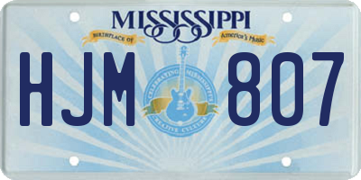 MS license plate HJM807