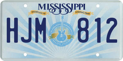 MS license plate HJM812