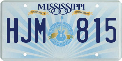 MS license plate HJM815