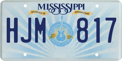 MS license plate HJM817