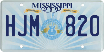MS license plate HJM820