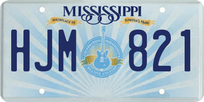 MS license plate HJM821