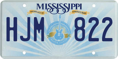 MS license plate HJM822