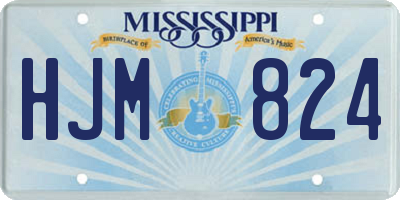 MS license plate HJM824