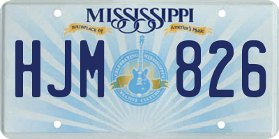 MS license plate HJM826