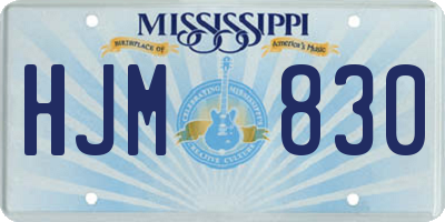 MS license plate HJM830