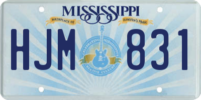 MS license plate HJM831