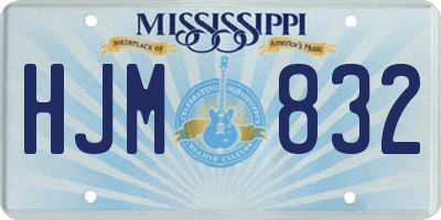 MS license plate HJM832