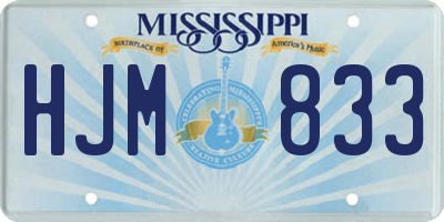 MS license plate HJM833