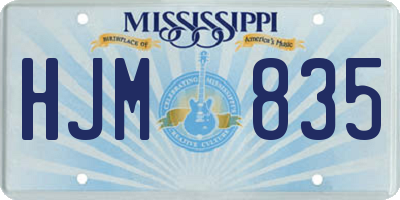 MS license plate HJM835