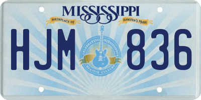 MS license plate HJM836
