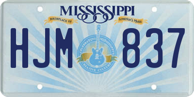 MS license plate HJM837