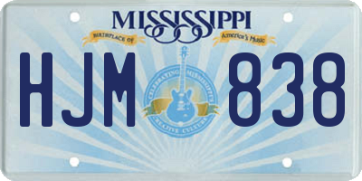 MS license plate HJM838