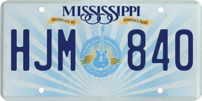 MS license plate HJM840