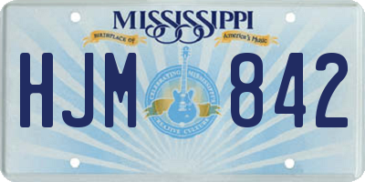 MS license plate HJM842