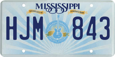 MS license plate HJM843