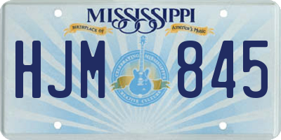 MS license plate HJM845