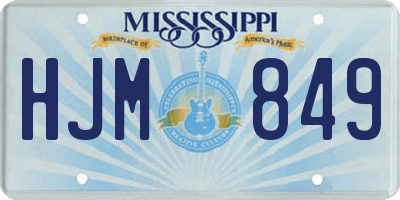 MS license plate HJM849