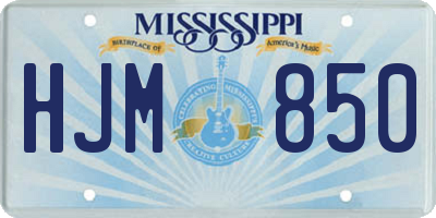 MS license plate HJM850
