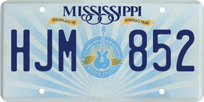 MS license plate HJM852