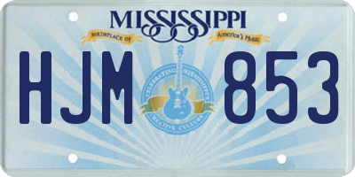 MS license plate HJM853